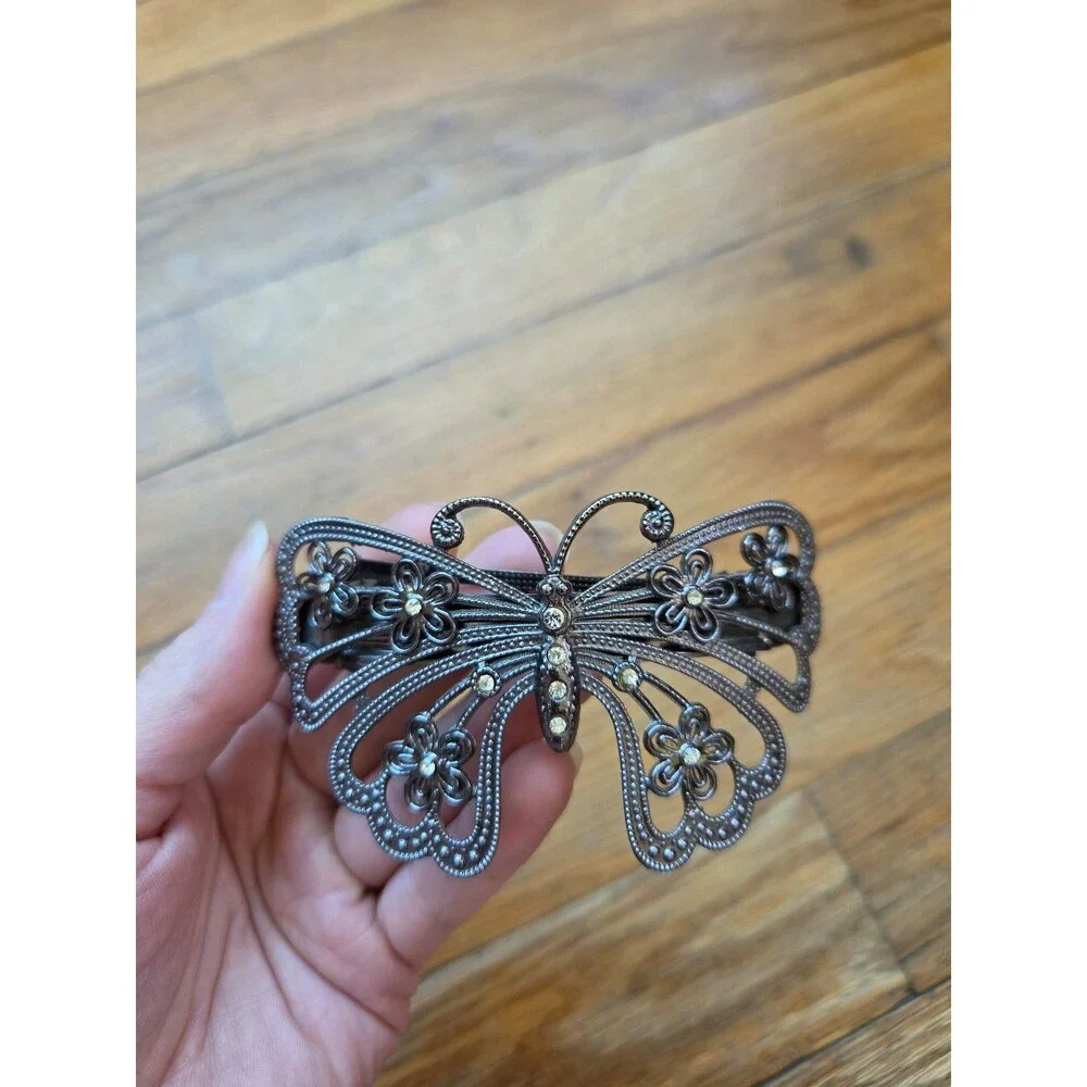 Vintage large butterfly hair clip barrette accessory